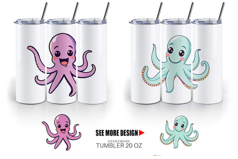 Tumbler Waving Octopus Sublimation artnoy 