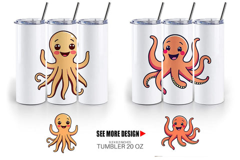 Tumbler Waving Octopus Sublimation artnoy 