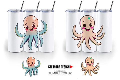 Tumbler Waving Octopus Sublimation artnoy 