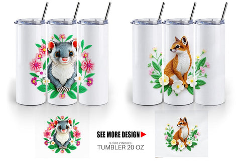 Tumbler Weasel Embroidery Sublimation artnoy 
