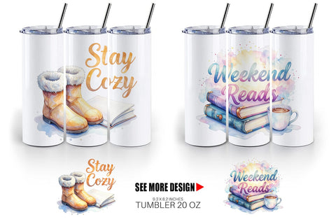 Tumbler Weekend Reading Quotes Sublimation artnoy 