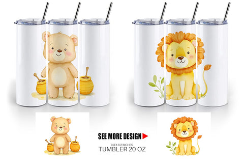 Tumbler Whimsical Animal Parade Sublimation artnoy 