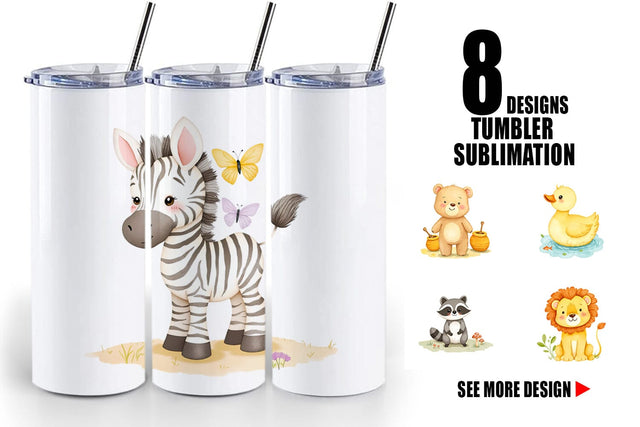 Tumbler Whimsical Animal Parade Sublimation artnoy 