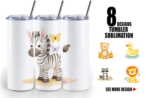 Tumbler Whimsical Animal Parade Sublimation artnoy 