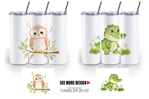 Tumbler Whimsical Animal Parade Sublimation artnoy 