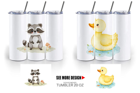 Tumbler Whimsical Animal Parade Sublimation artnoy 