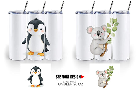 Tumbler Whimsical Animal Parade Sublimation artnoy 