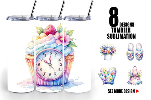 Tumbler Whimsical Apron & Chef Hat Sublimation artnoy 