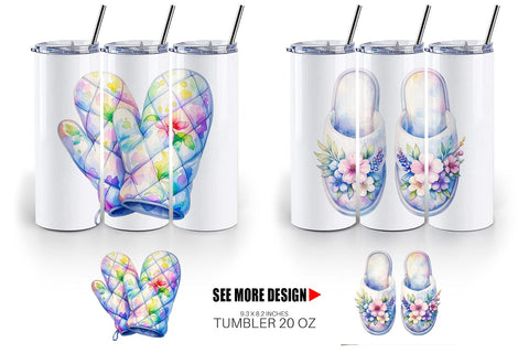 Tumbler Whimsical Apron & Chef Hat Sublimation artnoy 