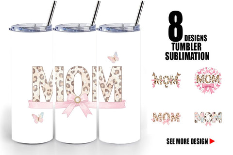 Tumbler Whimsical Boho MOM Butterfly Sublimation artnoy 