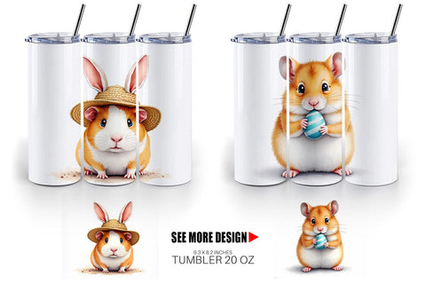 Tumbler Whimsical Easter Pets Sublimation artnoy 