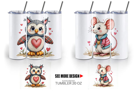 Tumbler Whimsical Patchwork Pets Sublimation artnoy 