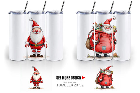 Tumbler Whimsical Santa Workshop Sublimation artnoy 