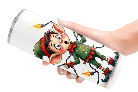 Tumbler Whimsical Santa Workshop Sublimation artnoy 
