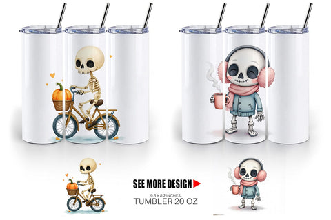 Tumbler Whimsical Skeletons Sublimation artnoy 