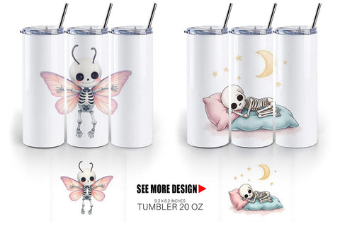 Tumbler Whimsical Skeletons Sublimation artnoy 