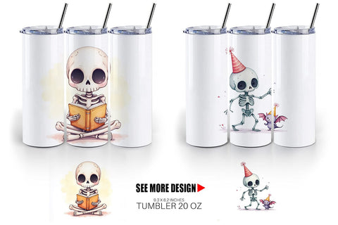Tumbler Whimsical Skeletons Sublimation artnoy 