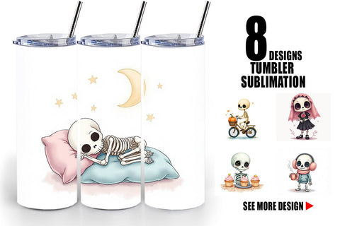 Tumbler Whimsical Skeletons Sublimation artnoy 