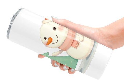 Tumbler Whimsical Snowman Christmas Sublimation artnoy 