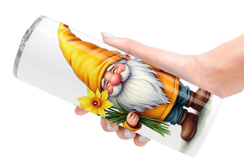 Tumbler Whimsical Spring Garden Gnomes Easter Sublimation artnoy 