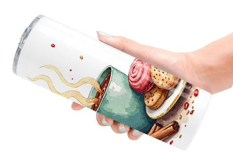 Tumbler Whimsical Watercolor Christmas Sublimation artnoy 