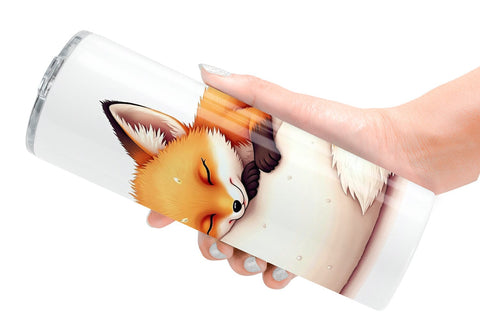 Tumbler Whimsical Winter Forest Friends Watercolor Sublimation artnoy 