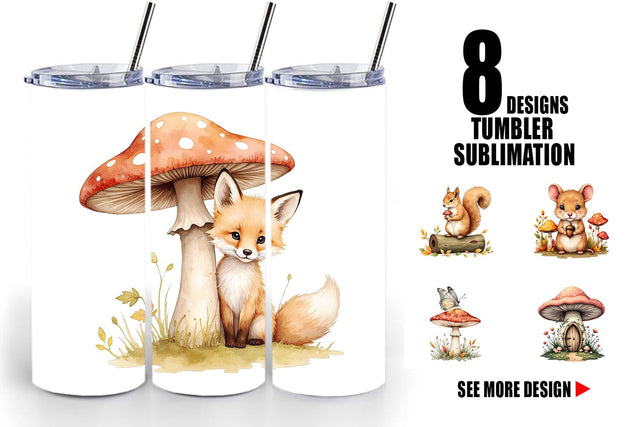 Tumbler Whimsical Woods Sublimation artnoy 