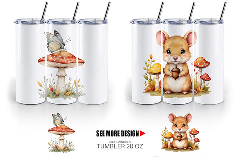 Tumbler Whimsical Woods Sublimation artnoy 