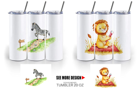 Tumbler Wild Animal Adventures Sublimation artnoy 
