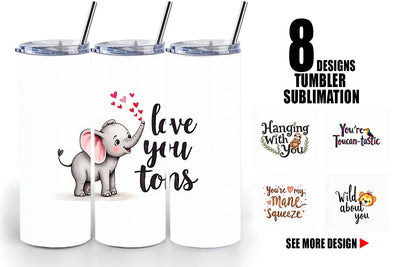 Tumbler Wild at Heart Jungle Valentine Watercolor Quotes Sublimation artnoy 