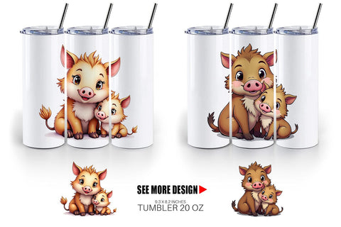 Tumbler Wild Boar Mother's Day Sublimation artnoy 