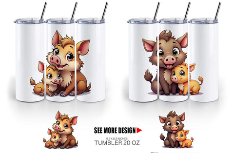 Tumbler Wild Boar Mother's Day Sublimation artnoy 