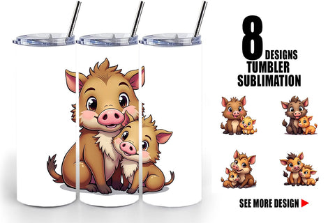 Tumbler Wild Boar Mother's Day Sublimation artnoy 