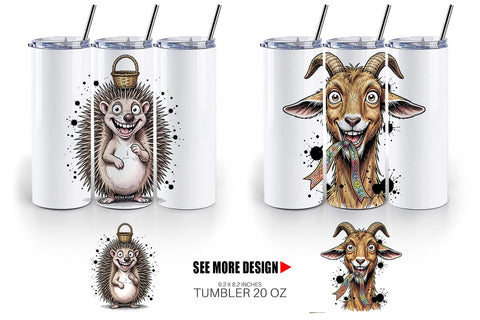 Tumbler Wild Easter Animal Sketch Sublimation artnoy 
