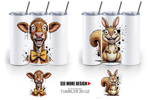 Tumbler Wild Easter Animal Sketch Sublimation artnoy 