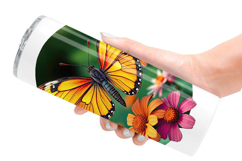 Tumbler Wildflower Butterfly Sublimation artnoy 