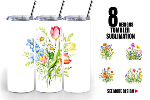 Tumbler Wildflower Drift Sublimation artnoy 