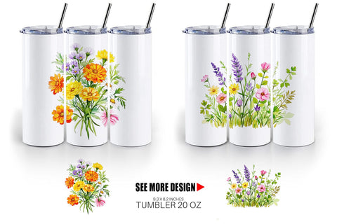 Tumbler Wildflower Drift Sublimation artnoy 