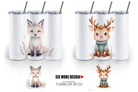 Tumbler Winter Animals Sublimation artnoy 