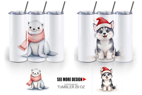 Tumbler Winter Animals Sublimation artnoy 
