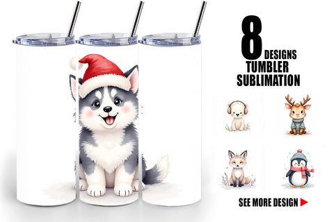 Tumbler Winter Animals Sublimation artnoy 