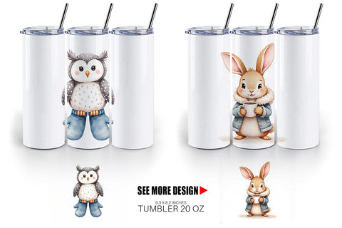 Tumbler Winter Animals Sublimation artnoy 