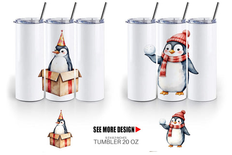 Tumbler Winter Penguins Sublimation artnoy 