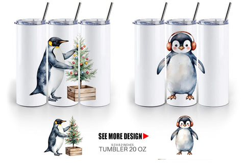 Tumbler Winter Penguins Sublimation artnoy 