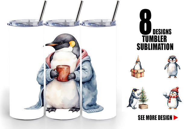 Tumbler Winter Penguins Sublimation artnoy 