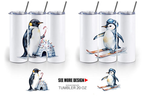 Tumbler Winter Penguins Sublimation artnoy 