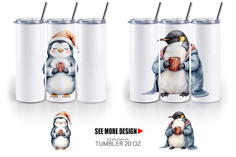 Tumbler Winter Penguins Sublimation artnoy 