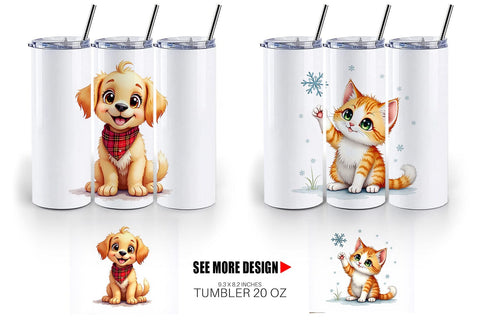 Tumbler Winter Pets Parade Sublimation artnoy 