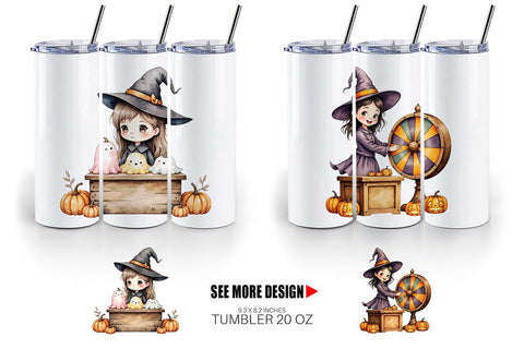 Tumbler Witch Market Night Sublimation artnoy 