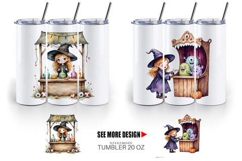 Tumbler Witch Market Night Sublimation artnoy 